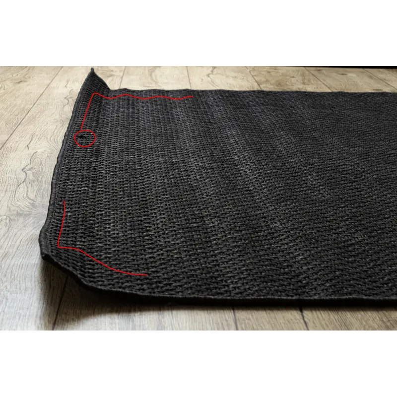 Tapis TIMO 6272 noir, idéal pour les jardins et balcons