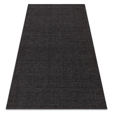 Tapis TIMO 0000 en sisal noir, conçu pour l'extérieur