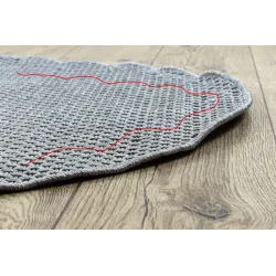 Tapis TIMO 6272 en sisal naturel, couleur gris clair