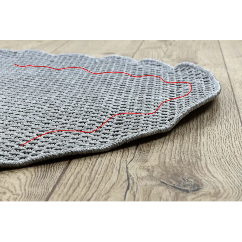 Tapis TIMO 6272 en sisal naturel, couleur gris clair