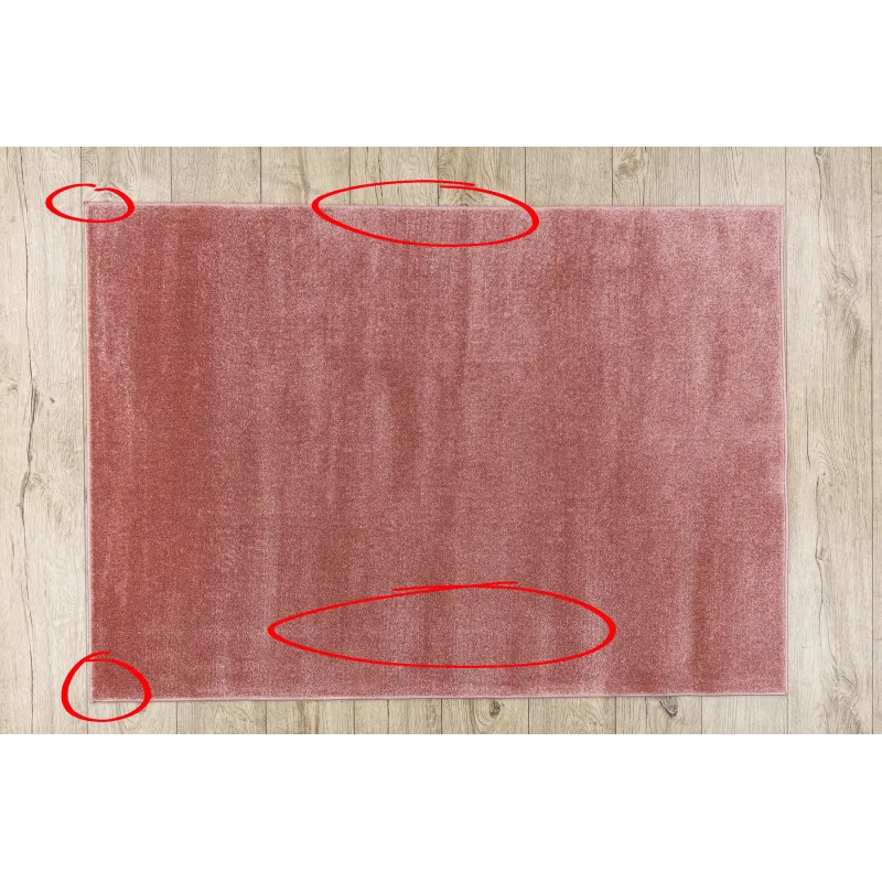 Tapis SOFTY uni rose, idéal pour le salon ou la chambre à coucher