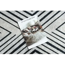 Tapis gris ANDRE 2381 à rayures géométriques, idéal pour un style contemporain