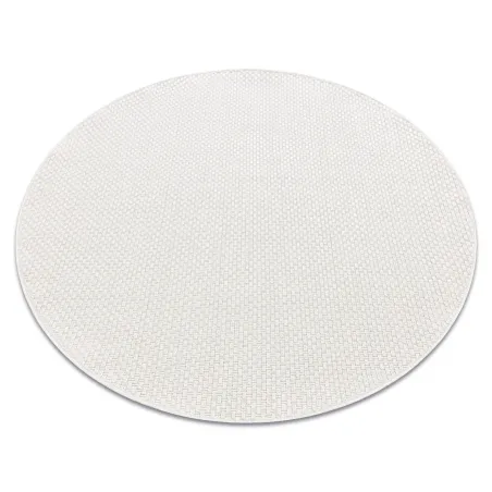 Tapis rond TIMO 6272 blanc, conçu pour l'extérieur