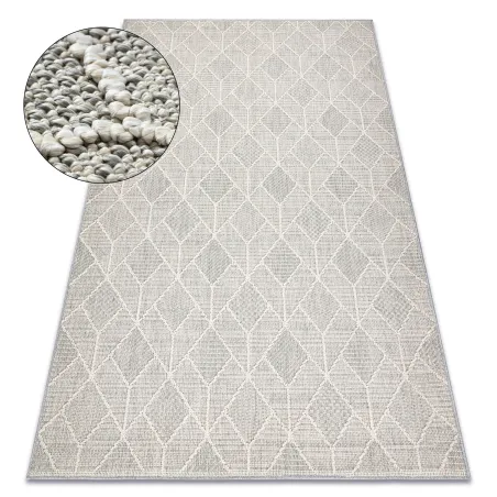 Tapis JERSEY 19231 gris - géométrique, structurelles, boucle BOHO, produit de deuxième qualité