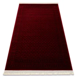 Tapis ORIENT 2958 bordeaux / noir Cadre classique oriental avec franges