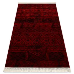 Tapis ORIENT 4722 bordeaux / noir Oriental avec franges