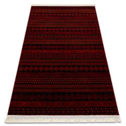 Tapis ORIENT 5132 bordeaux / noir Oriental, avec franges
