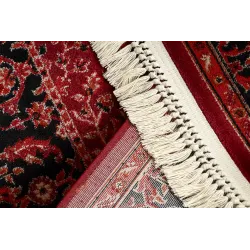 Dywan ORIENT Y307 bordo / czarny Ramka, klasyczny, ornament, z frędzlami 