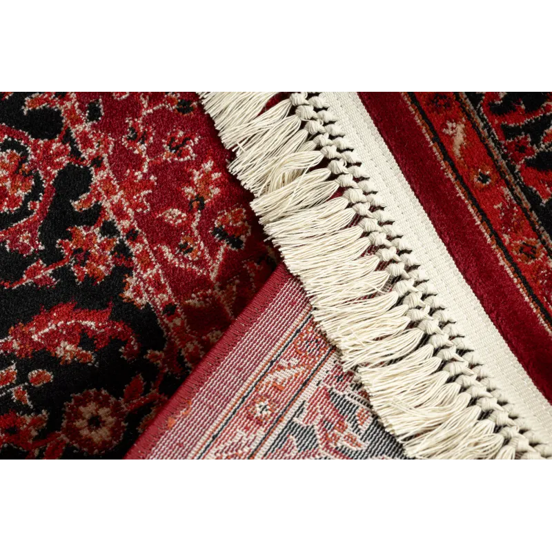 Dywan ORIENT Y307 bordo / czarny Ramka, klasyczny, ornament, z frędzlami 