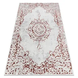 Tapis ALLURE 1961 Ornament, cadre - Structuré, élégant, glamour blanc / rose