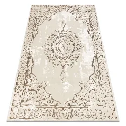 Tapis ALLURE 1961 Ornament, cadre - Structuré, élégant, glamour crème / or