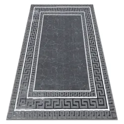 Tapis ALLURE 1960 Clé grecque, cadre - Structuré, élégant, glamour gris