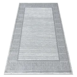 Tapis ALLURE 8783 Clé grecque, cadre - Structuré, stylé, glamour gris clair / blanc