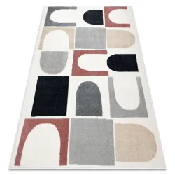 Tapis FUSION 0213 blanc / rose foncé - Géométrique, moderne, abstrait