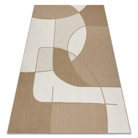 Tapis sisal Géométrique couleur paille beige naturel, en matière durable