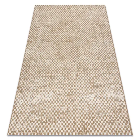 Tapis sisal géométrique, couleur paille beige naturel, tissé à plat