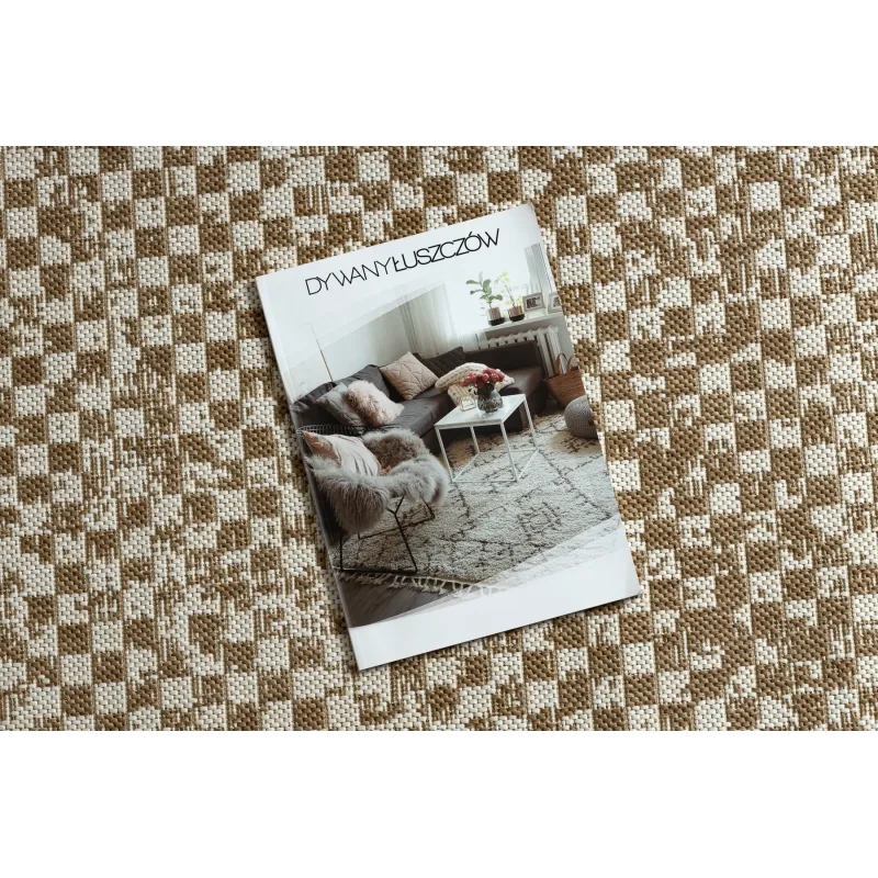 Tapis sisal au design géométrique, parfait pour les intérieurs modernes