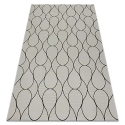 Tapis en sisal crème et noir, parfait pour les intérieurs modernes