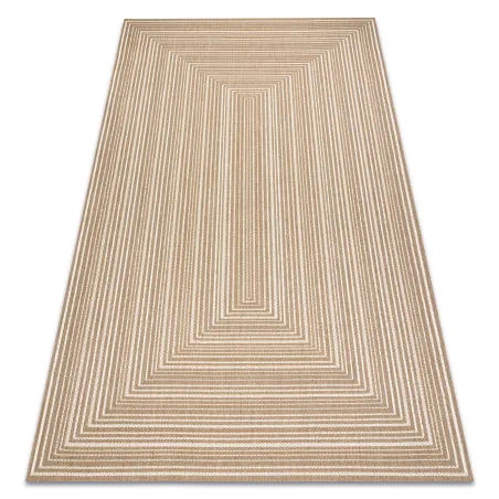 Tapis sisal géométrique couleur beige naturel, parfait pour le salon