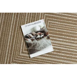 Tapis sisal avec motif géométrique en beige naturel, pour un style contemporain