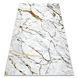 Tapis ALLURE 1963 Marbre - Structuré, élégant, glamour Blanc / Or