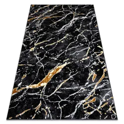 Tapis ALLURE 1963 Marbre - Structuré, élégant, glamour noir / or