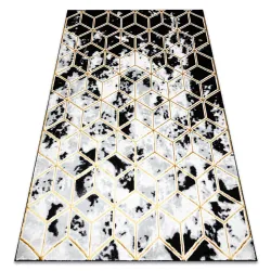 Tapis ALLURE 1966 Cube Cube - Structurel, élégant, Glamour noir / or