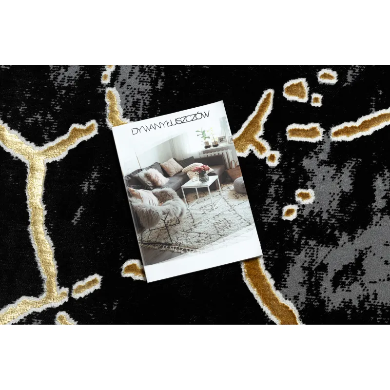 Dywan ALLURE 1967 Marmur - Strukturalny, stylowy, glamour czarny / złoty