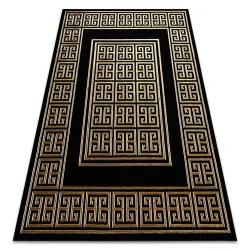 Tapis ALLURE 1968 Clé Grecque, cadre - Structurel, élégant, Glamour noir / or