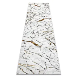 Tapis, couloir ALLURE 1963 Marbre - Structuré, élégant, glamour blanc / or