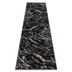 Tapis, couloir ALLURE 1963 Marbre - Structuré, élégant, glamour noir / or