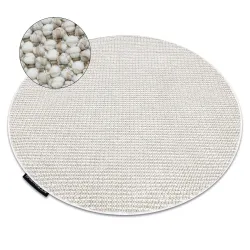 Tapis CASABLANCA LOOP rond blanc / beige bouclé, doux