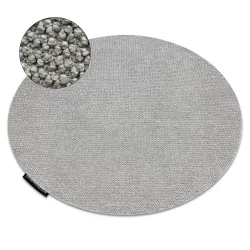 Tapis CASABLANCA LOOP rond gris clair bouclé, doux
