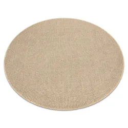 Tapis rond en polypropylène beige 80 cm, style moderne