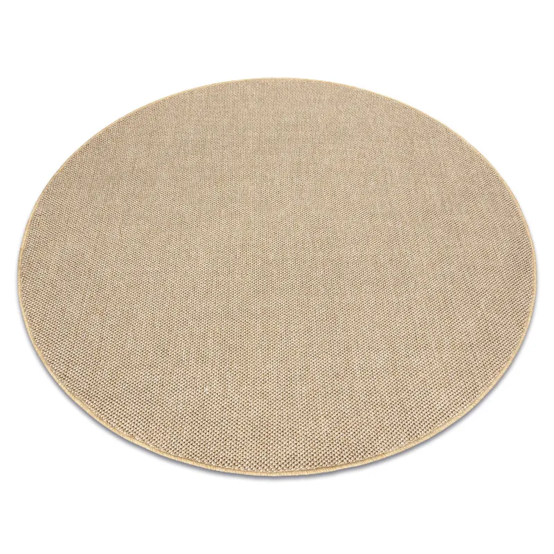 Tapis rond en polypropylène beige 80 cm, style moderne