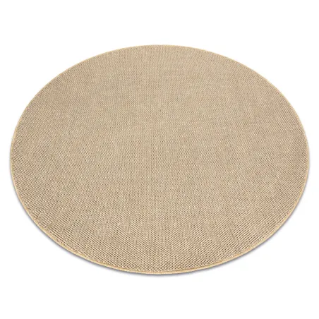 Tapis rond en polypropylène beige 80 cm, style moderne