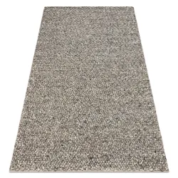 Tapis en laine TAHAR 99005 anthracite - TISSÉ À LA MAIN en boucles, Mélangé