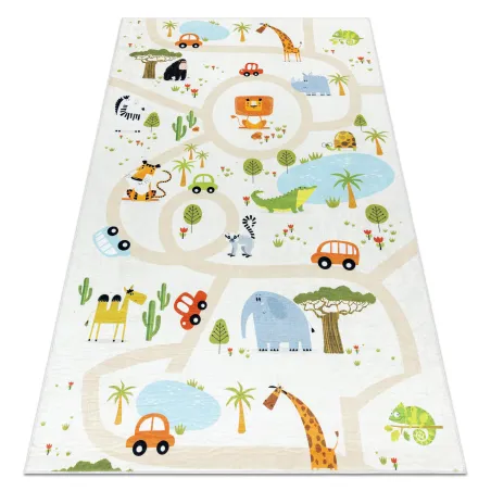 Tapis BAMBINO 1165 zoo, antidérapant beige, pour enfants - PRODUIT DE DEUXIÈME QUALITÉ