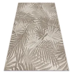 Tapis en corde sisal FLOORLUX 20504 en champagne et gris foncé, matériau naturel