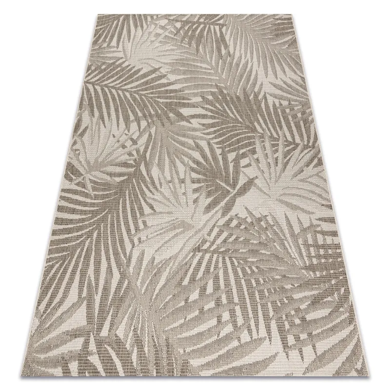 Tapis en corde sisal FLOORLUX 20504 en champagne et gris foncé, matériau naturel