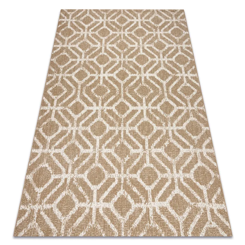 Tapis sisal géométrique RHOMBY ficelle beige naturel pour le salon