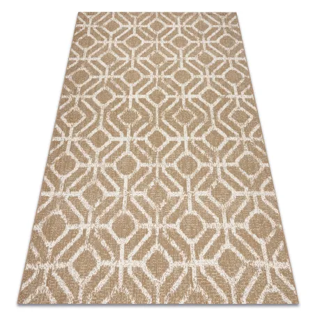 Tapis sisal géométrique RHOMBY ficelle beige naturel pour le salon