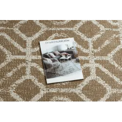 Tapis sisal beige avec motif géométrique