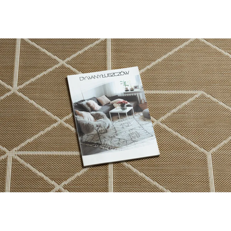 Tapis sisal beige géométrique, une touche de style pour votre salon