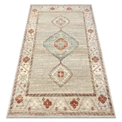 Tapis SOHO 477.11.LA100 mélange laine OSTA - Boho, cadre beige naturel / terracotta