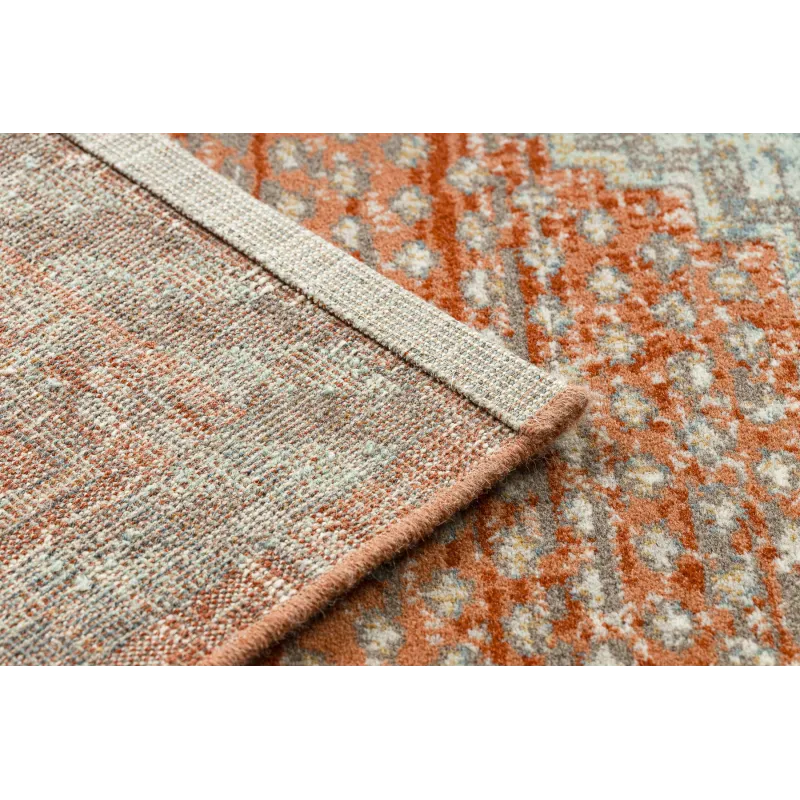 Dywan SOHO 477.11.LA000 wełniany OSTA - Boho, ramka naturalny terakota / szary