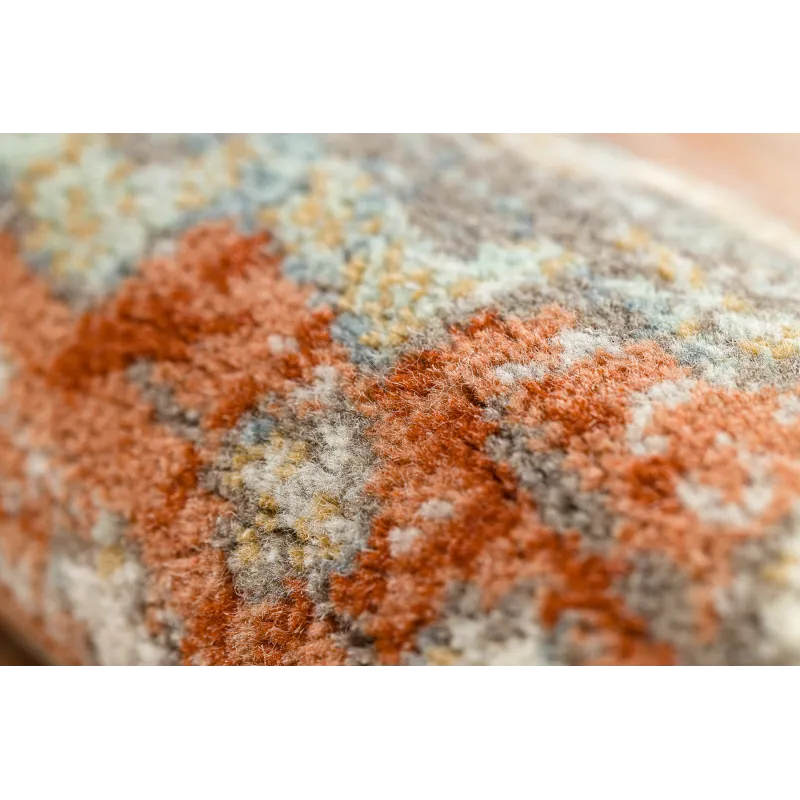 Dywan SOHO 477.11.LA000 wełniany OSTA - Boho, ramka naturalny terakota / szary