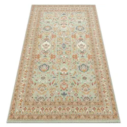 Tapis SOHO 477.26.LA400 laine OSTA - Ornement, cadre naturel vert / beige