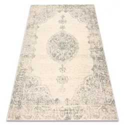 Tapis ABBY 486.24.LA100 laine OSTA - Ornement, cadre classique beige / bleu