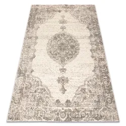 Tapis ABBY 486.24.LA110 laine OSTA - Ornement, cadre classique gris / bleu